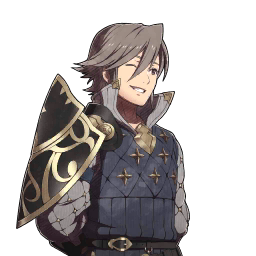 A portrait of Laslow/Inigo with a big grin as he winks.
