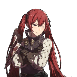 A portrait of Selena/Severa smiling while winking.