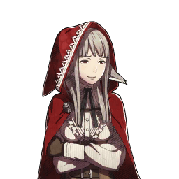 A portrait of Velouria smiling reservedly.